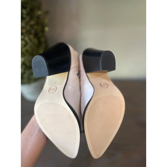 MICHAEL Michael Kors Dover Embellished Pointed Toe High Heel Booties Light Cream - Picture 9 of 10